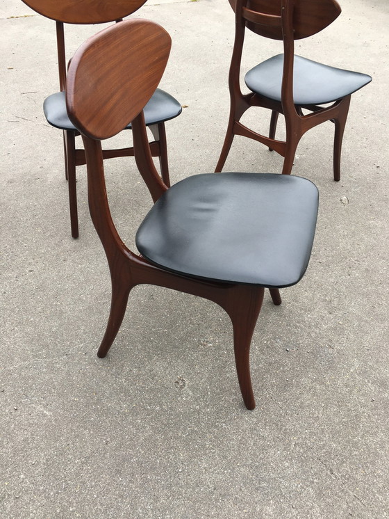 Image 1 of 4x chair teak 50s