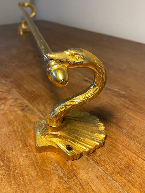 Swan Towel Holder Brass