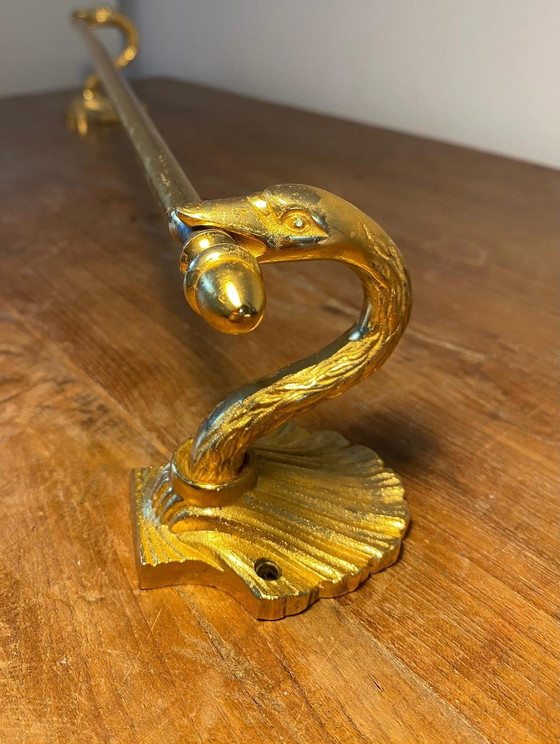 Image 1 of Swan Towel Holder Brass