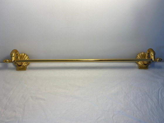 Image 1 of Swan Towel Holder Brass