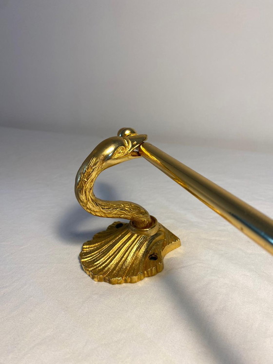 Image 1 of Swan Towel Holder Brass