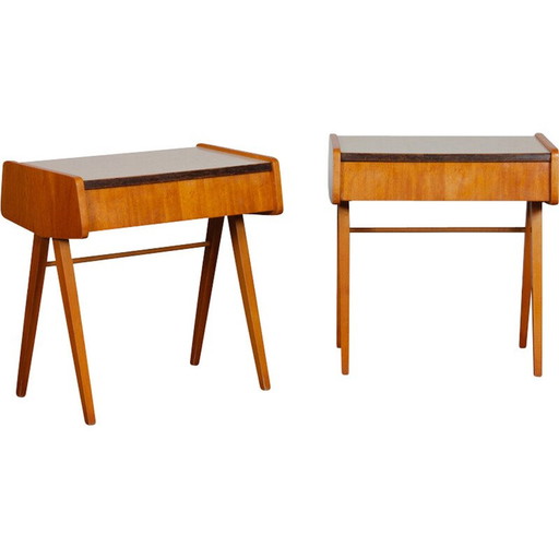 Pair of vintage wood and formica nightstands, 1970