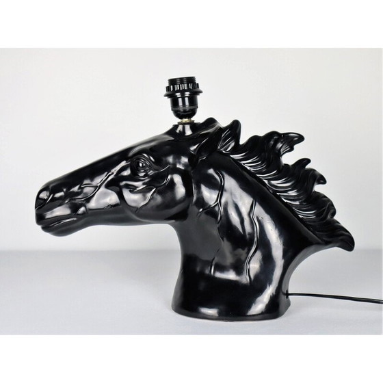 Image 1 of Vintage ceramic horsehead lamp, 1980