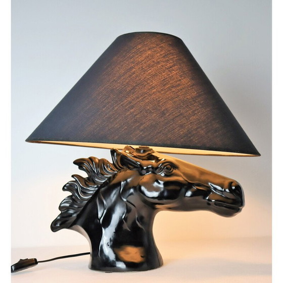 Image 1 of Vintage ceramic horsehead lamp, 1980