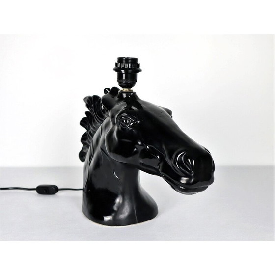 Image 1 of Vintage ceramic horsehead lamp, 1980