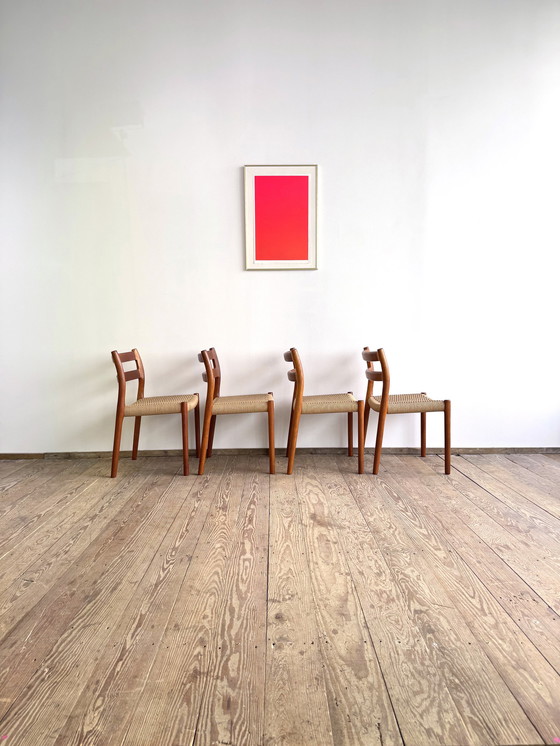 Image 1 of Mid-Century Danish Model 84 Chairs in Teak by Niels O. Møller for J.L. Moller, 1950, Set of 4