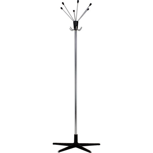 Vintage black coat rack, Czech 1970