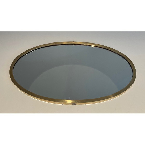 Image 1 of Vintage brass oval mirror