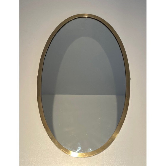 Image 1 of Vintage brass oval mirror