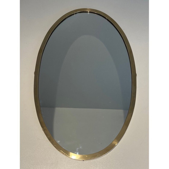 Image 1 of Vintage brass oval mirror