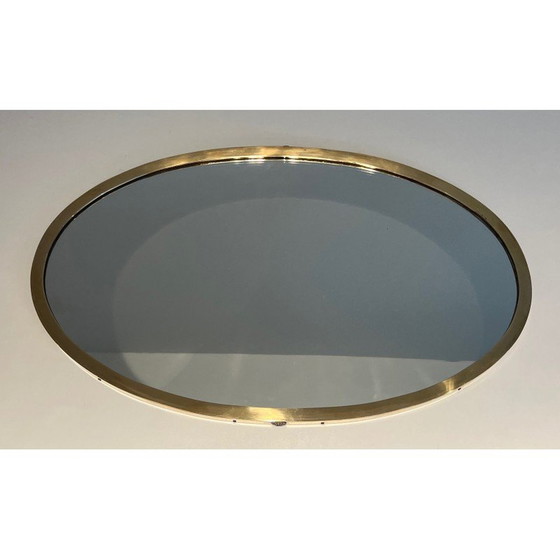 Image 1 of Vintage brass oval mirror