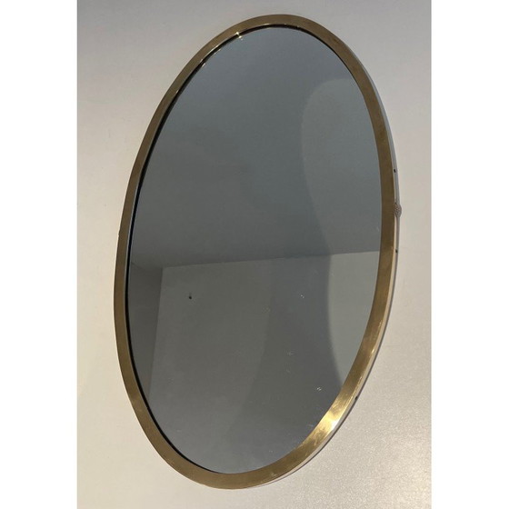 Image 1 of Vintage brass oval mirror