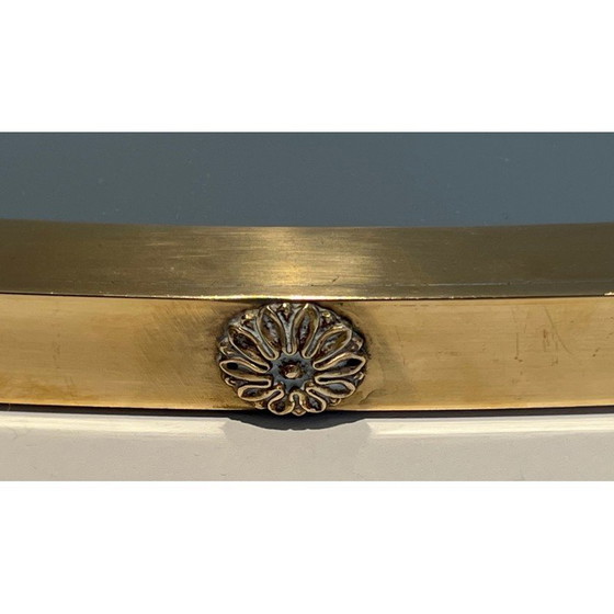 Image 1 of Vintage brass oval mirror