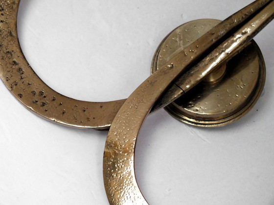 Image 1 of Attribuito a Ciani Florence Atelier Produzione Attribuita Anni 80' Elegante Applique in Ottone e Bronzo