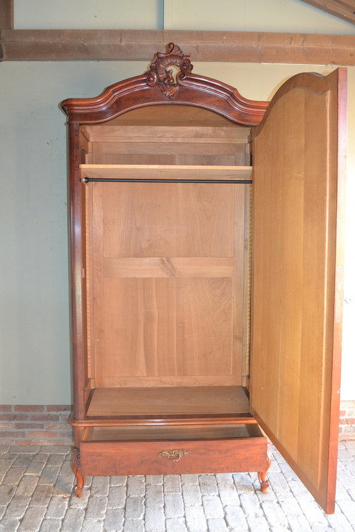 Antique Mahogany Wooden Mirror Cabinet, Wardrobe