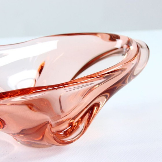 Image 1 of Vintage artistic glass bowl by Josef Hospodka 1960s