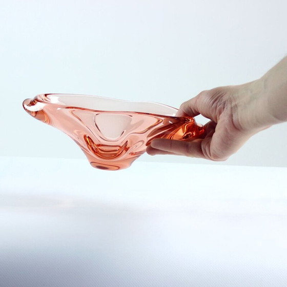 Image 1 of Vintage artistic glass bowl by Josef Hospodka 1960s