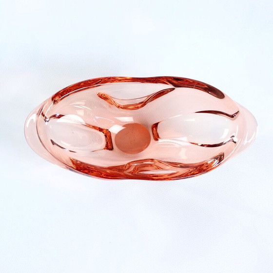 Image 1 of Vintage artistic glass bowl by Josef Hospodka 1960s