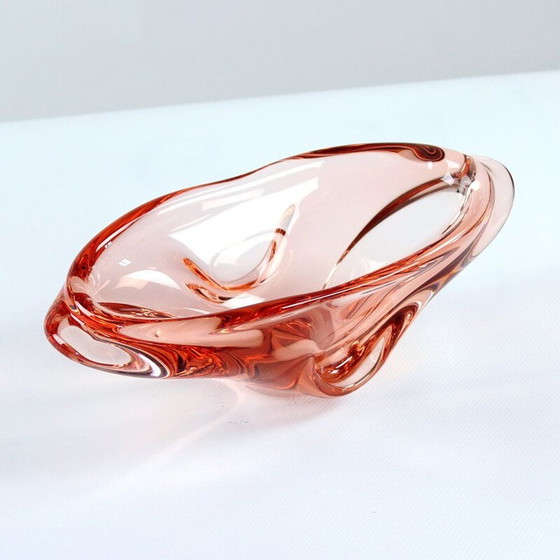 Image 1 of Vintage artistic glass bowl by Josef Hospodka 1960s