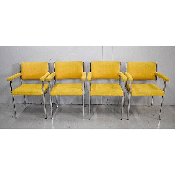 Image 1 of Set of 4 vintage chromed metal armchairs, 1970