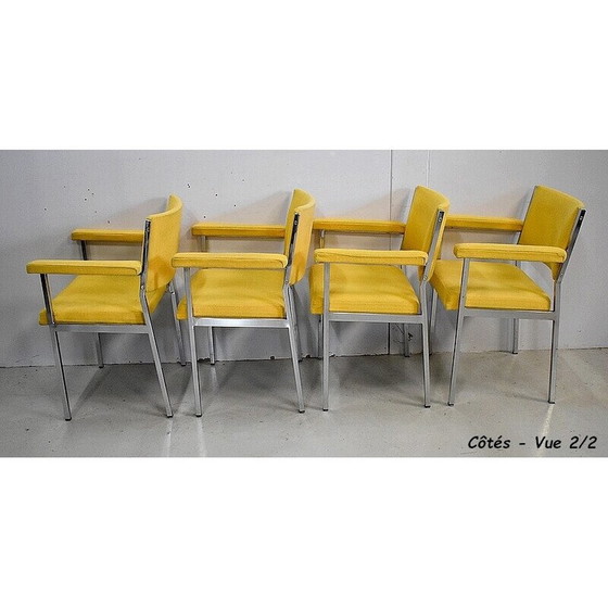 Image 1 of Set of 4 vintage chromed metal armchairs, 1970