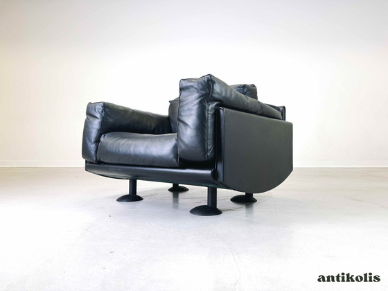 Image 1 of Original Meritalia fauteuil Afra & Tobia Scarpa cuir noir années 1980