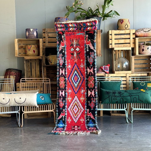 Red Handwoven Moroccan Cotton Rug