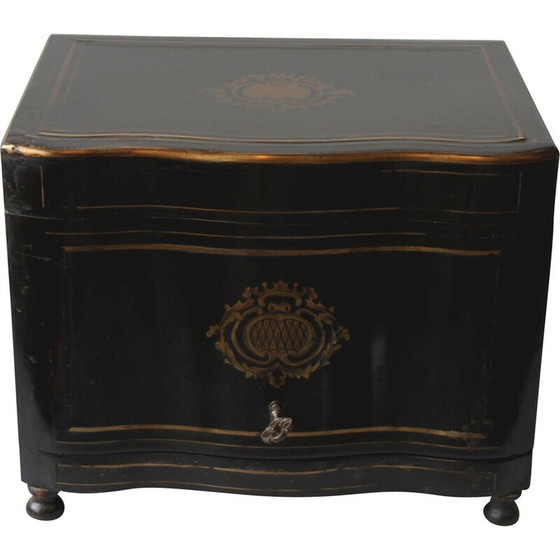 Image 1 of Scatola per sigari vintage in legno di pero annerito