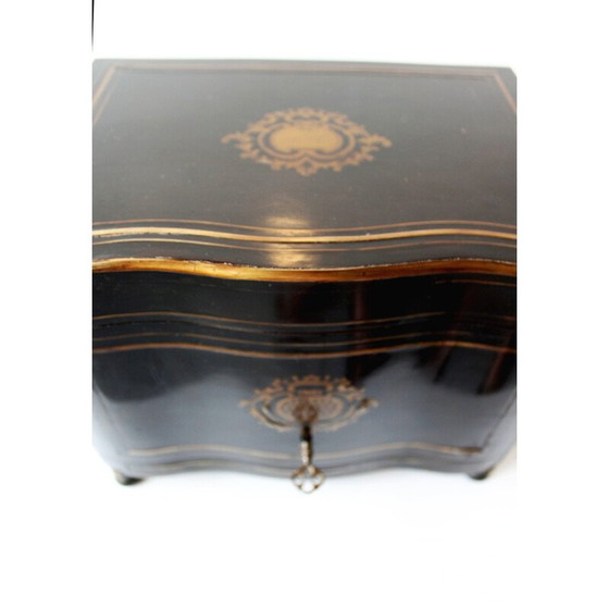 Image 1 of Scatola per sigari vintage in legno di pero annerito