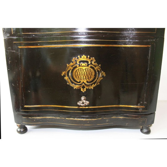 Image 1 of Scatola per sigari vintage in legno di pero annerito