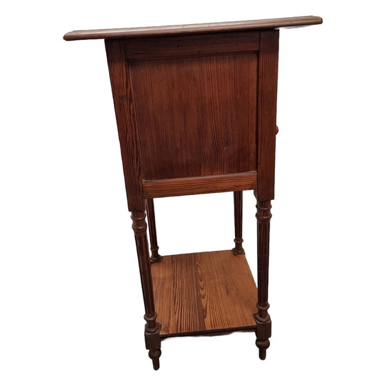 Image 1 of Antique French Pine And Mahogany Nightstand Late 19th Century