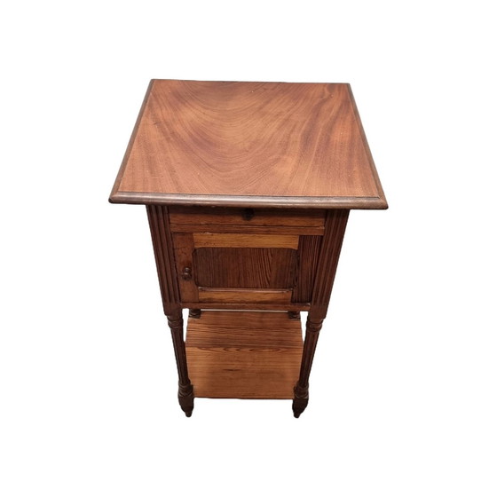 Image 1 of Antique French Pine And Mahogany Nightstand Late 19th Century