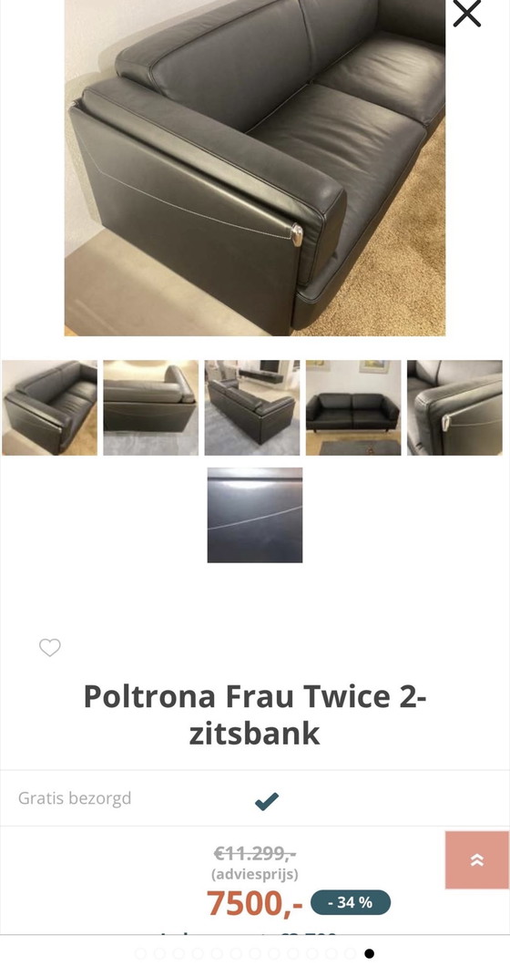 Image 1 of Poltrona Frau Twice sofa with footstool