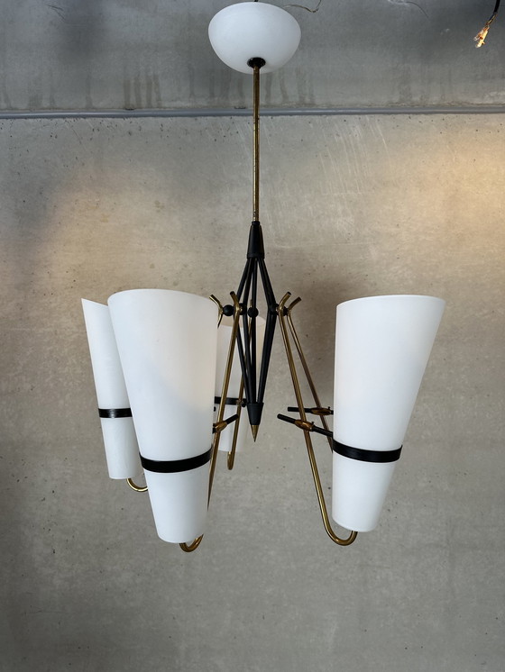 Image 1 of Lampada a sospensione vintage anni '50 - Opalino