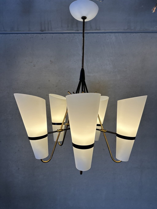 Lampada a sospensione vintage anni '50 - Opalino