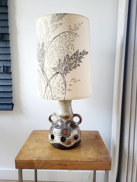 Image 1 of Vintage Fat Lava Table Lamp With Original Shade, 1970s
