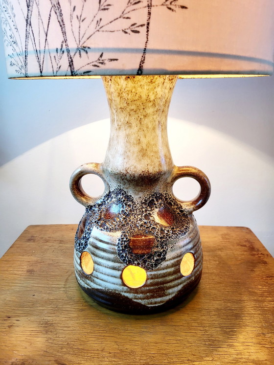 Image 1 of Vintage Fat Lava Table Lamp With Original Shade, 1970s