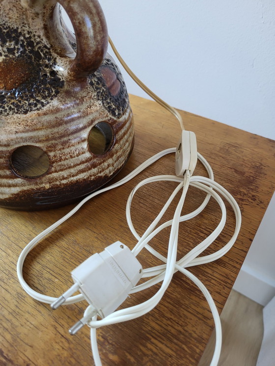 Image 1 of Vintage Fat Lava Table Lamp With Original Shade, 1970s