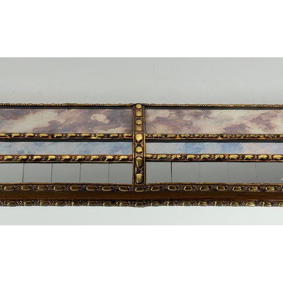 Image 1 of Specchio vintage con specchi sfaccettati e ghirlande in ottone, 1970