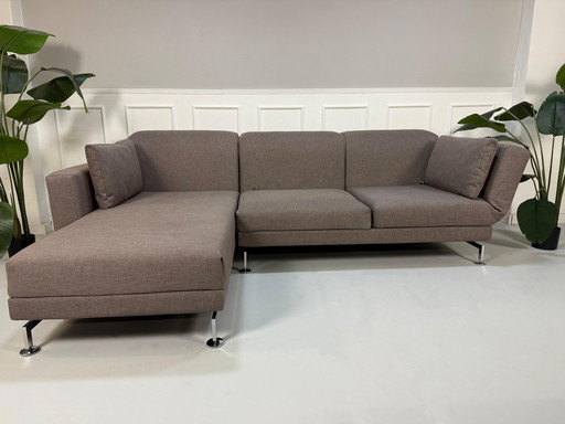 Brühl Moule corner sofa fabric sofa taupe sleep function