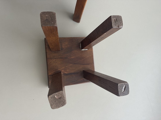 Image 1 of Tavolini laterali Mimi Nesting Brutalist Vintage in rovere massello 