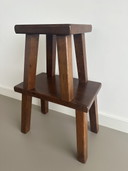 Vintage Brutalist Nesting Mimi Set Side Tables Solid Oak