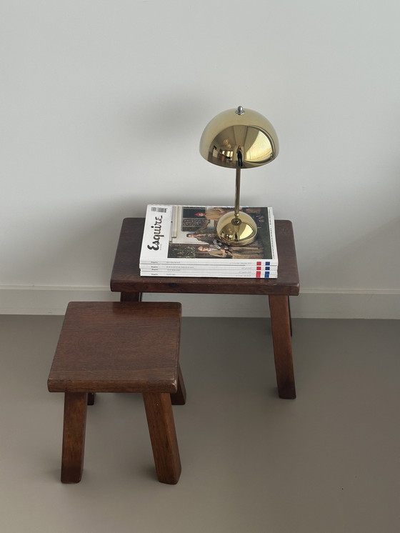 Image 1 of Tavolini laterali Mimi Nesting Brutalist Vintage in rovere massello 