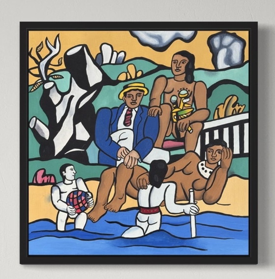 Image 1 of Peter Waterschoot 1969-2022 Superb Painting Tribute To Fernand Léger