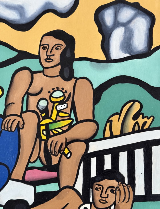 Image 1 of Peter Waterschoot 1969-2022 Superb Painting Tribute To Fernand Léger