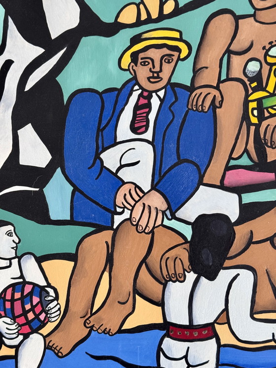 Image 1 of Peter Waterschoot 1969-2022 Superb Painting Tribute To Fernand Léger