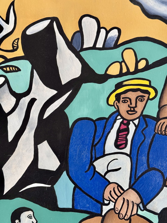 Image 1 of Peter Waterschoot 1969-2022 Superb Painting Tribute To Fernand Léger