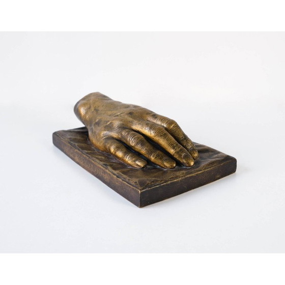 Image 1 of French vintage cast bronze hand sculpture by Richard Hudnut for Montagutelli Frères, 1912