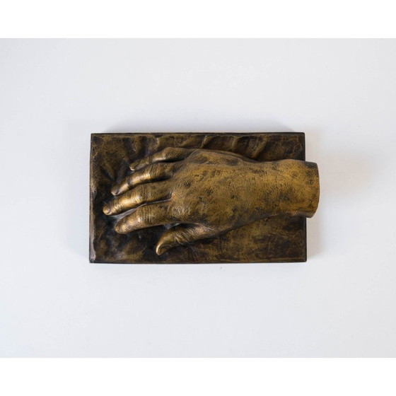 Image 1 of French vintage cast bronze hand sculpture by Richard Hudnut for Montagutelli Frères, 1912