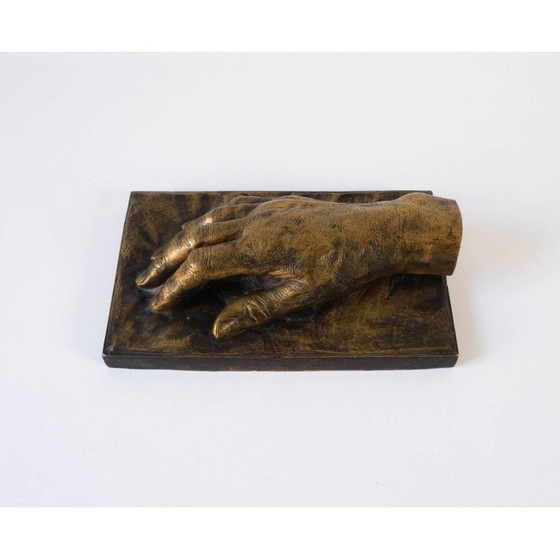 Image 1 of French vintage cast bronze hand sculpture by Richard Hudnut for Montagutelli Frères, 1912